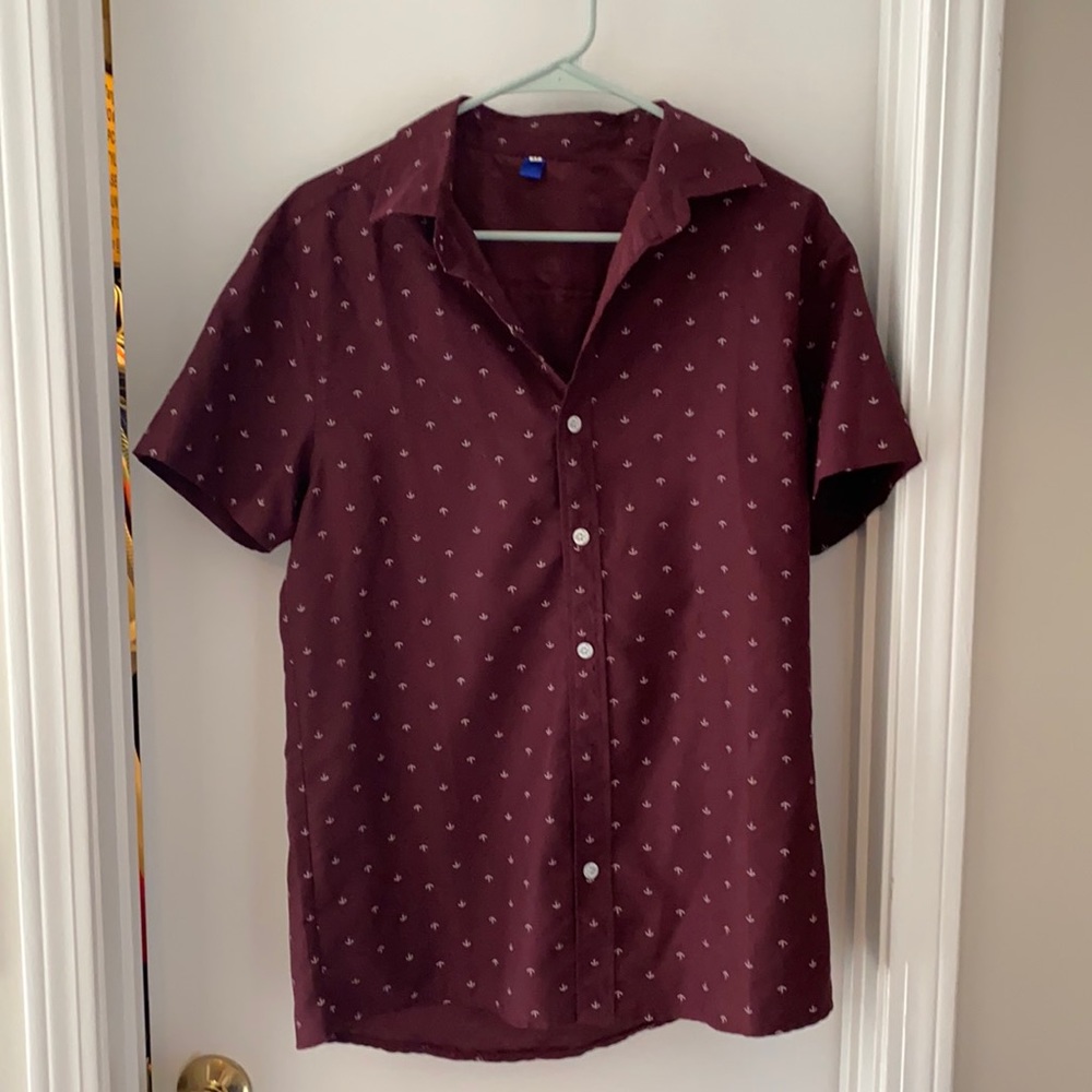 Burgundy button down